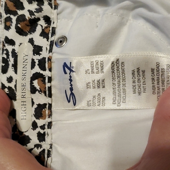 Seven7 High Rise Skinny Animal Print Denim Jeans Sz 12 - Picture 7 of 7